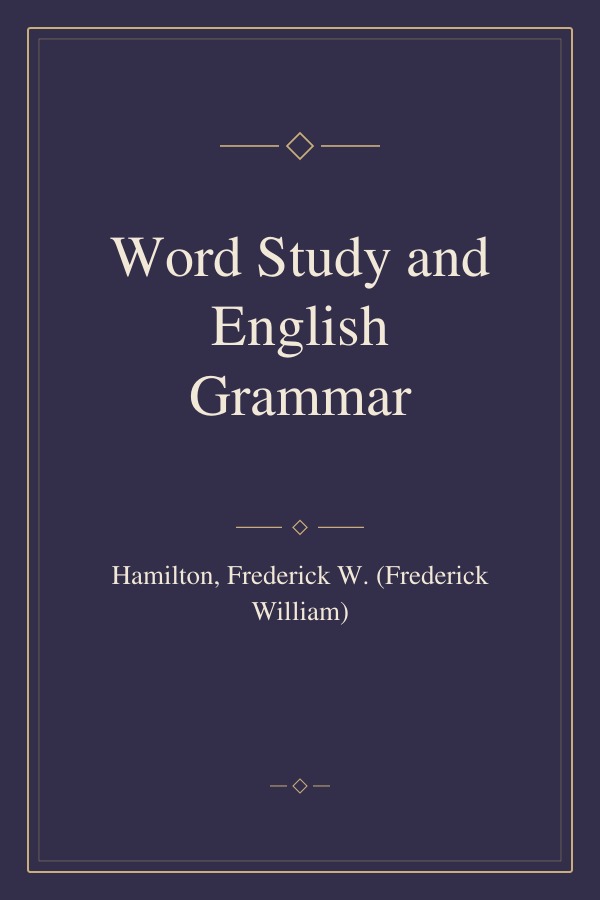 Word Study and English Grammar book cover