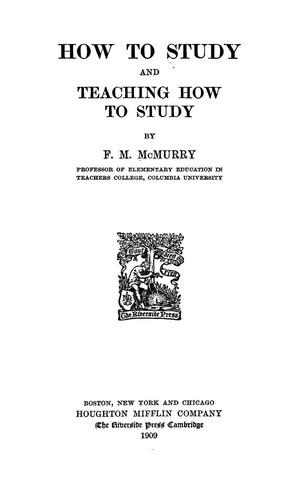 How to Study and Teaching How to Study book cover