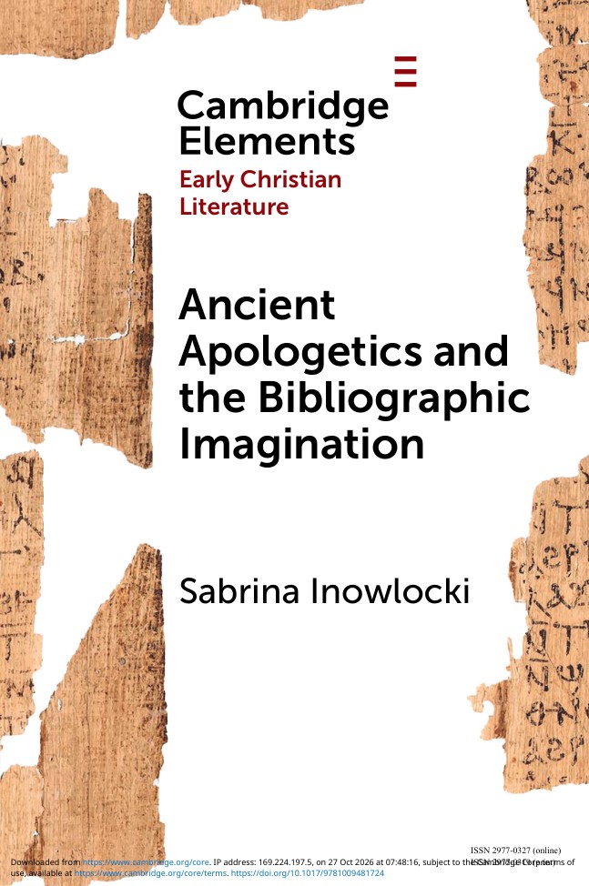 Ancient Apologetics and the Bibliographic Imagination book cover