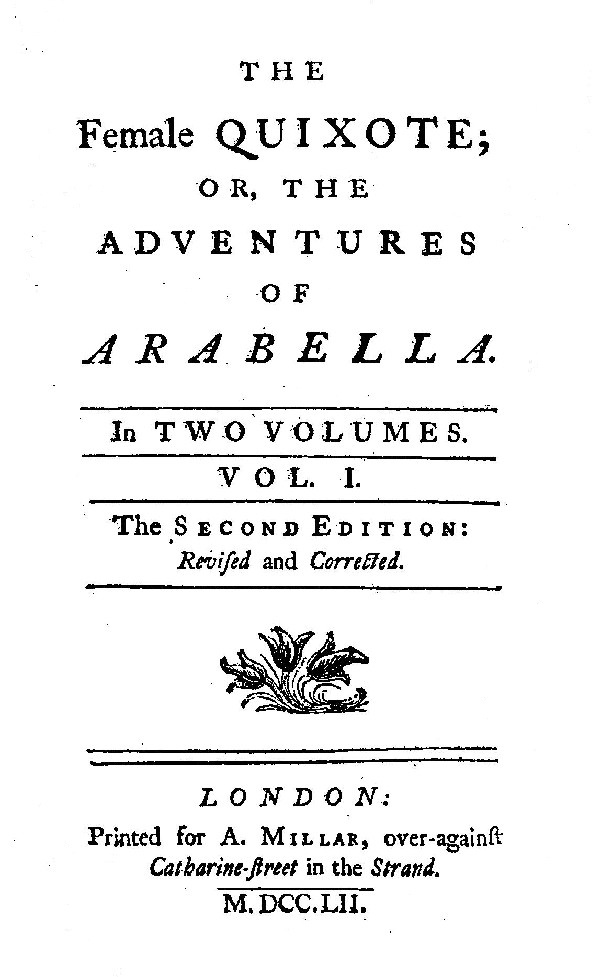 The Female Quixote; or, The Adventures of Arabella, v. 1-2 book cover