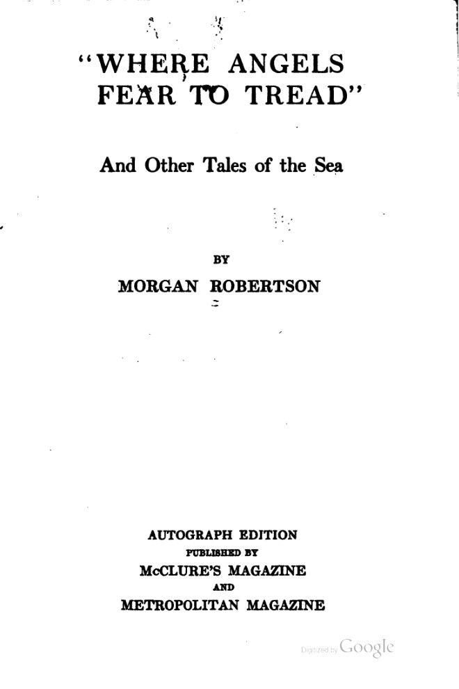 Where Angels Fear to Tread, and Other Tales of the Sea book cover