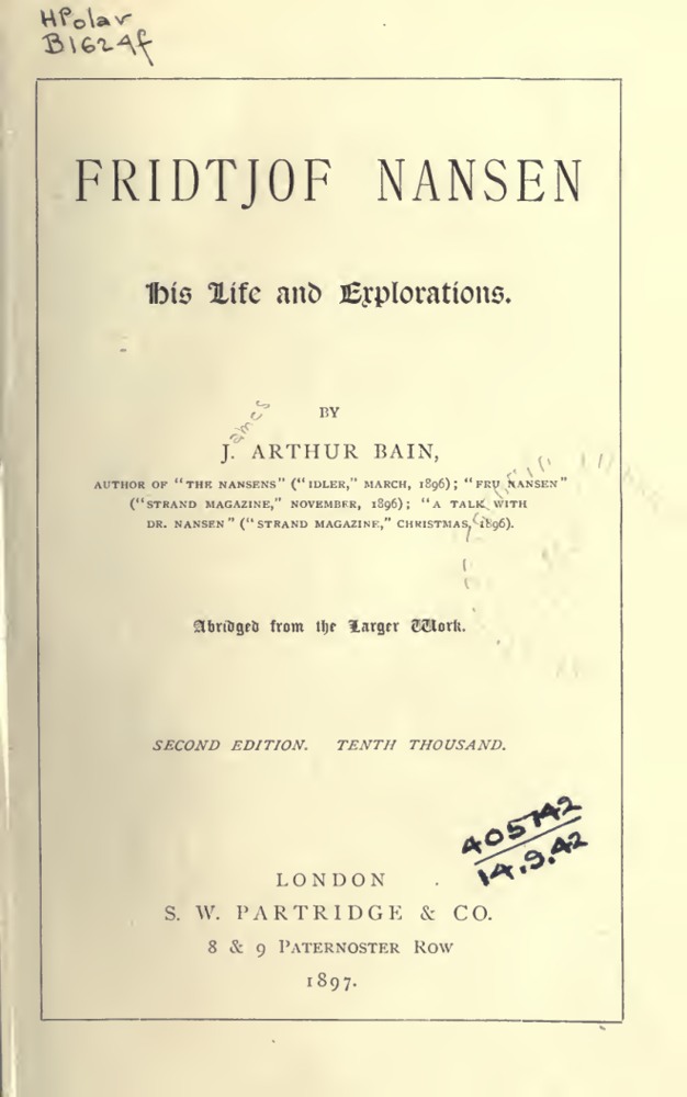 Fridtjof Nansen: His Life and Explorations book cover