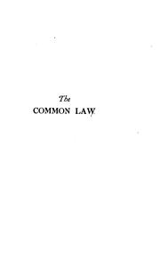 The Common Law book cover