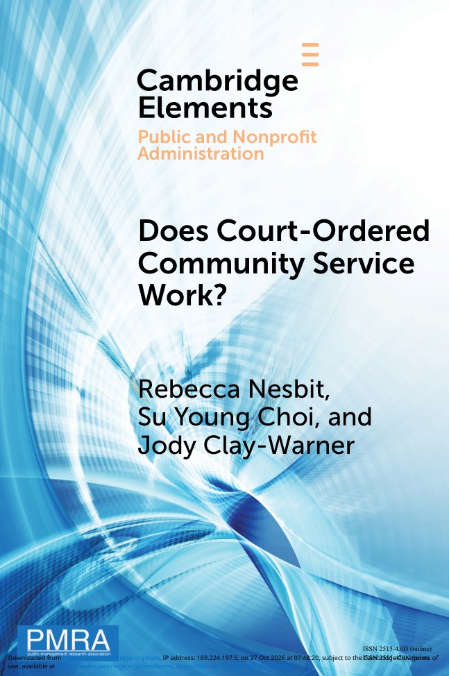 Does Court-Ordered Community Service Work? book cover