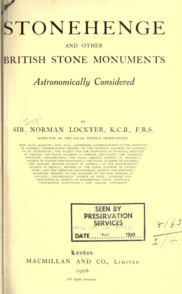 Stonehenge and Other British Stone Monuments Astronomically Considered book cover