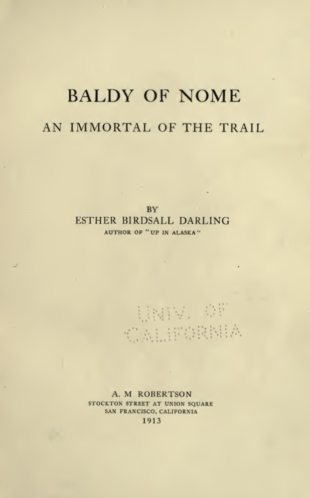 Baldy of Nome: An Immortal of the Trail book cover
