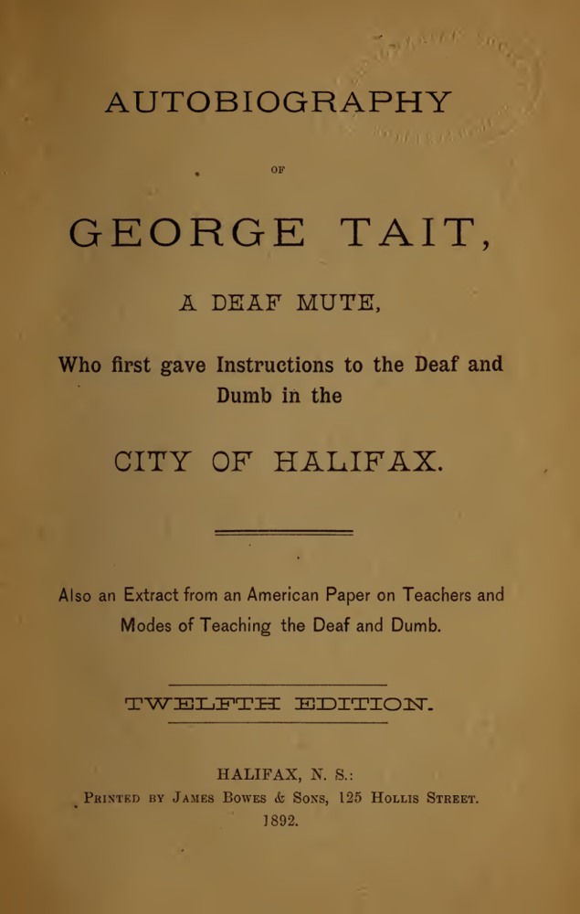 Autobiography of George Tait book cover