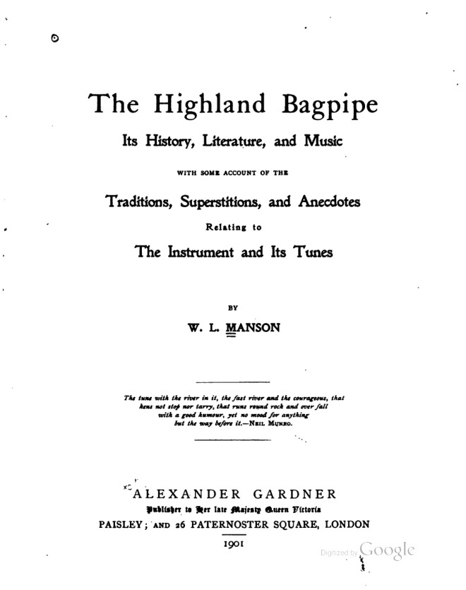 The Highland Bagpipe: Its History, Literature, and Music book cover