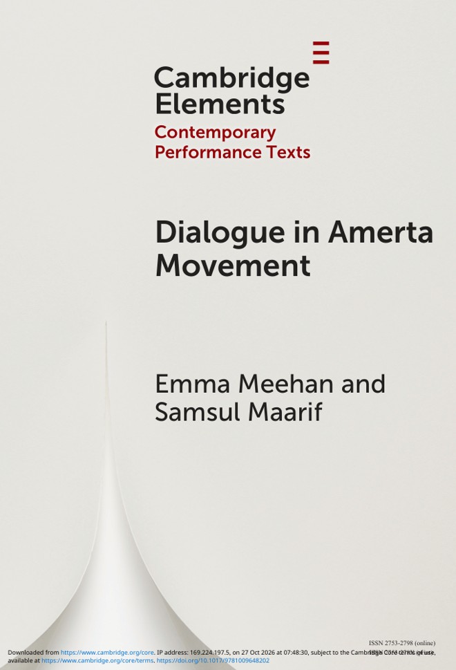 Dialogue in Amerta Movement book cover