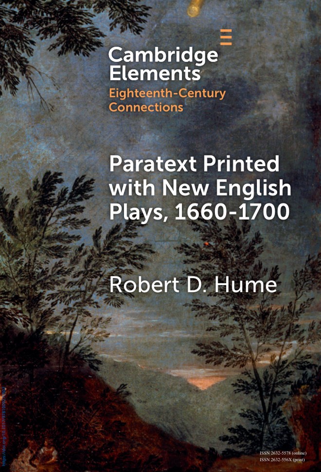 Paratext Printed with New English Plays, 1660–1700 book cover