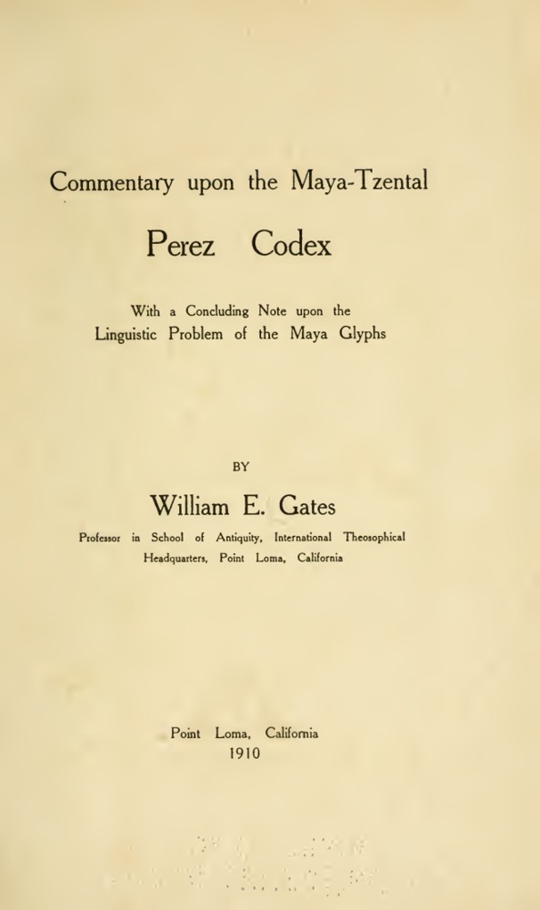 Commentary upon the Maya-Tzental Perez Codex book cover
