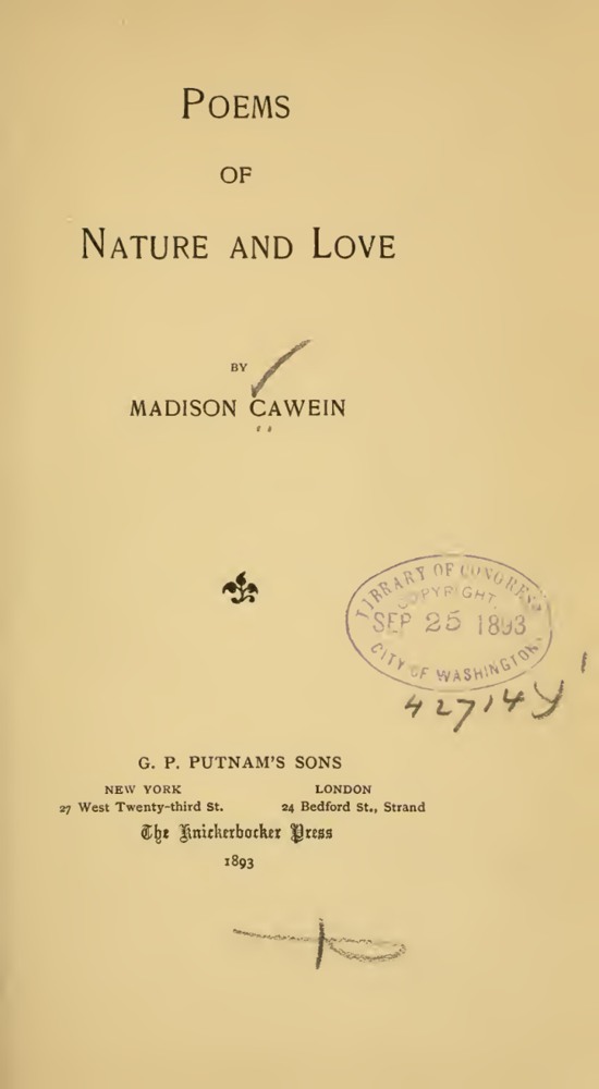 Poems of Nature and Love book cover