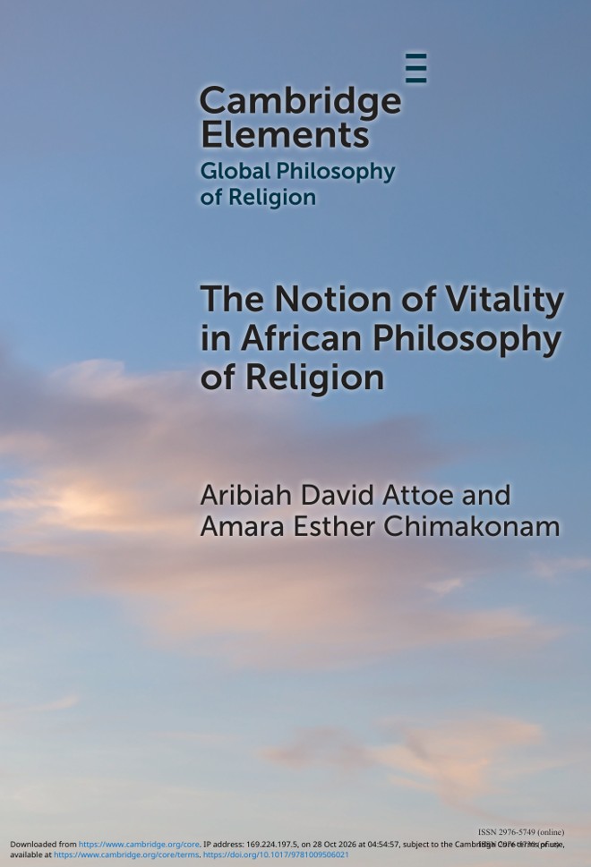 The Notion of Vitality in African Philosophy of Religion book cover