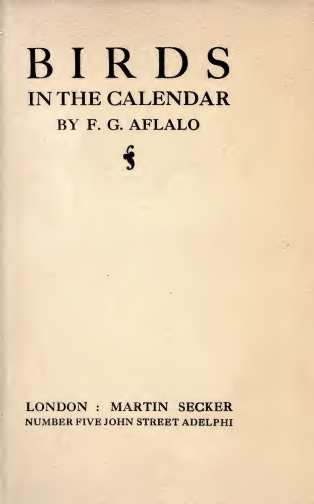 Birds in the Calendar book cover