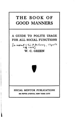 The Book of Good Manners book cover