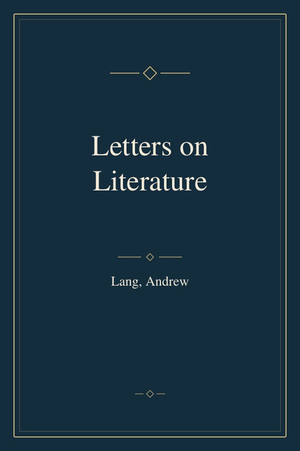 Letters on Literature book cover