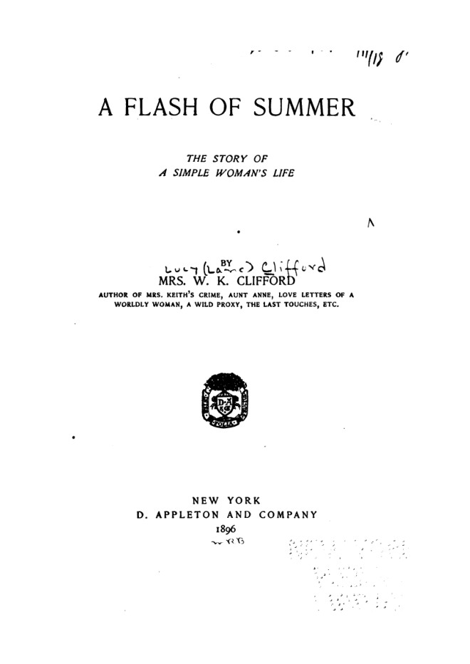 A flash of summer : the story of a simple woman's life book cover