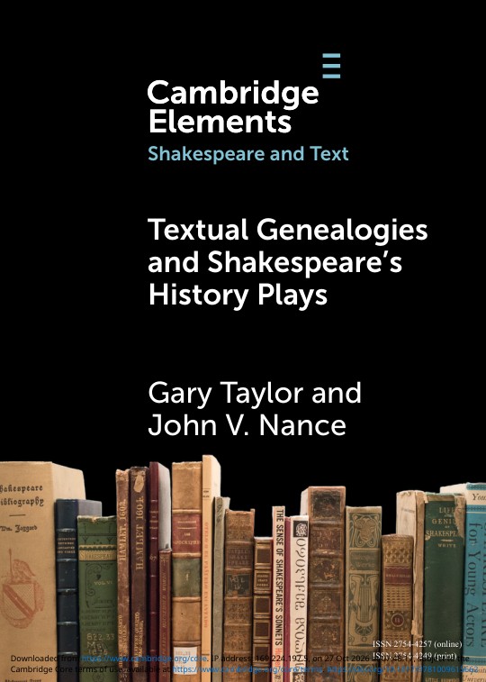 Textual Genealogies and Shakespeare's History Plays book cover