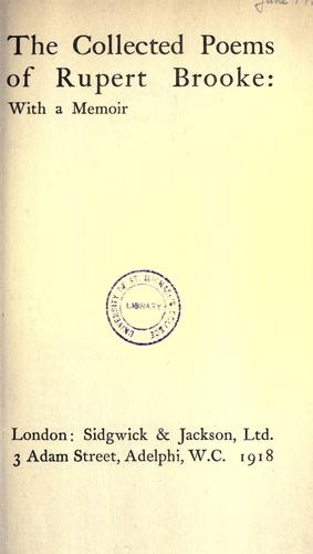 The Collected Poems of Rupert Brooke book cover