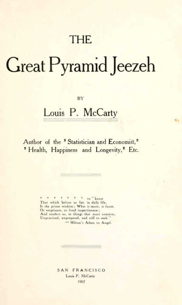 The Great Pyramid Jeezeh book cover
