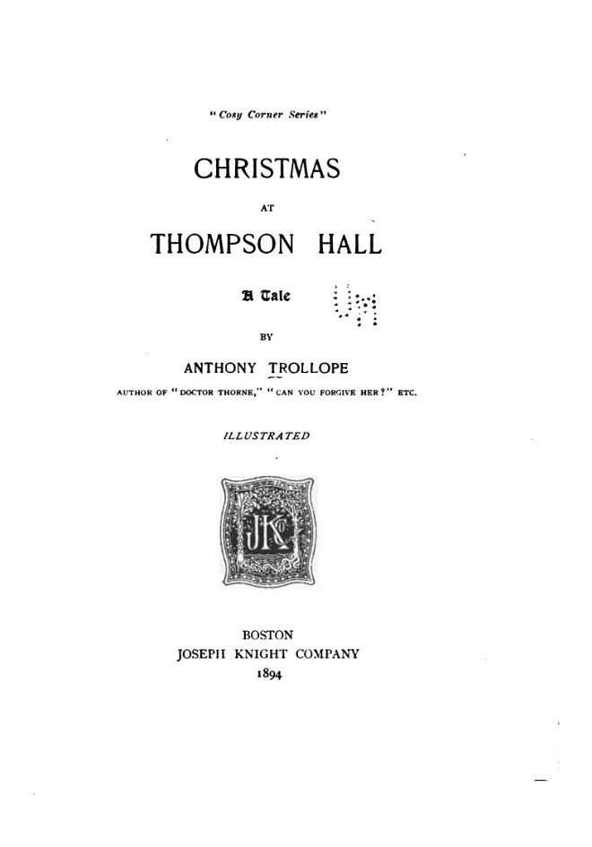 Christmas at Thompson Hall book cover