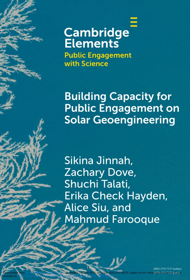 Building Capacity for Public Engagement on Solar Geoengineering book cover