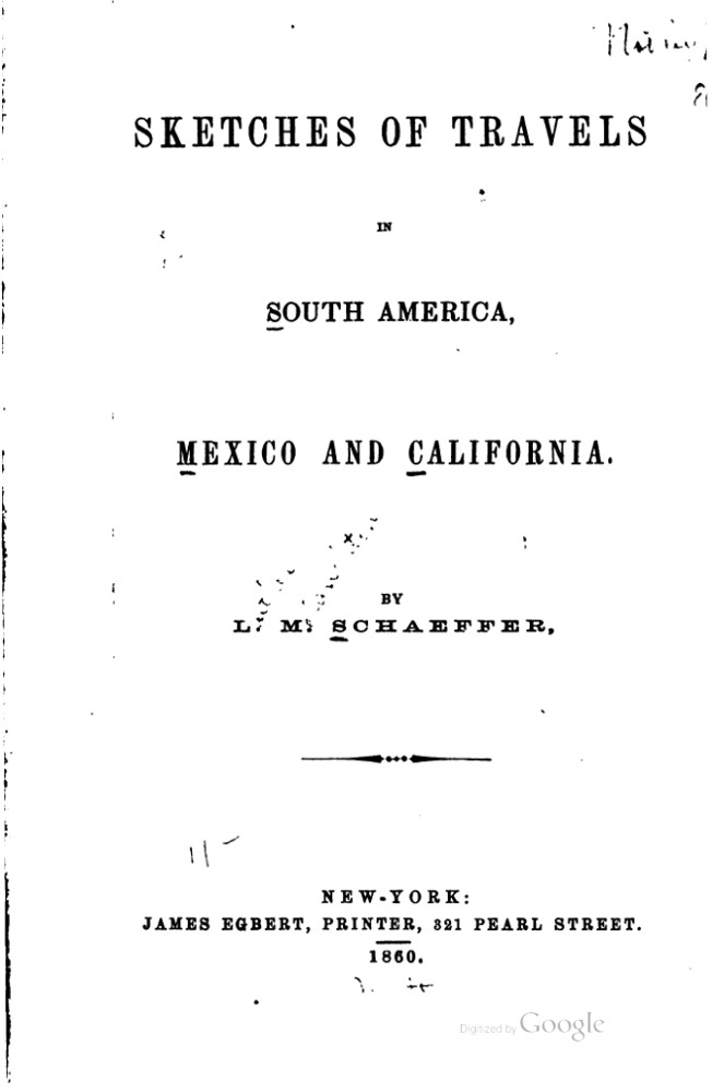 Sketches of Travels in South America, Mexico and California book cover