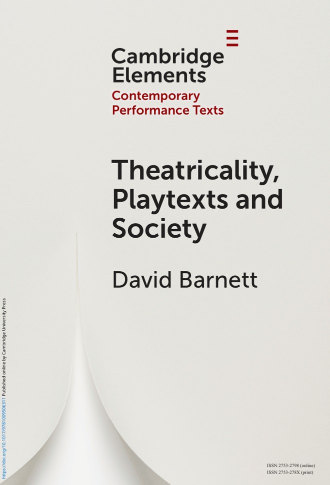 Theatricality, Playtexts and Society book cover