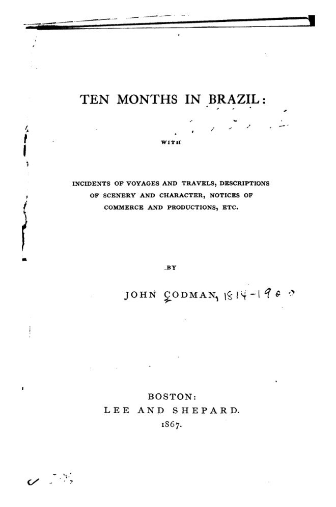 Ten Months in Brazil book cover