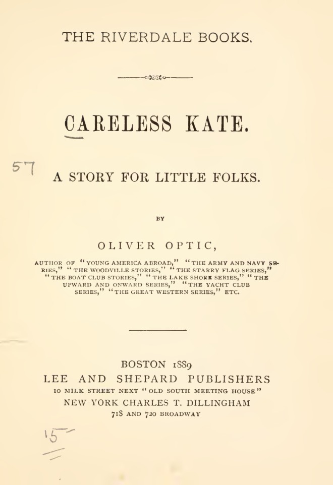 Careless Kate. A story for little folks book cover