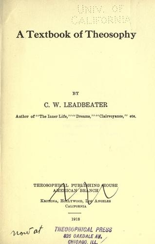 A Textbook of Theosophy book cover
