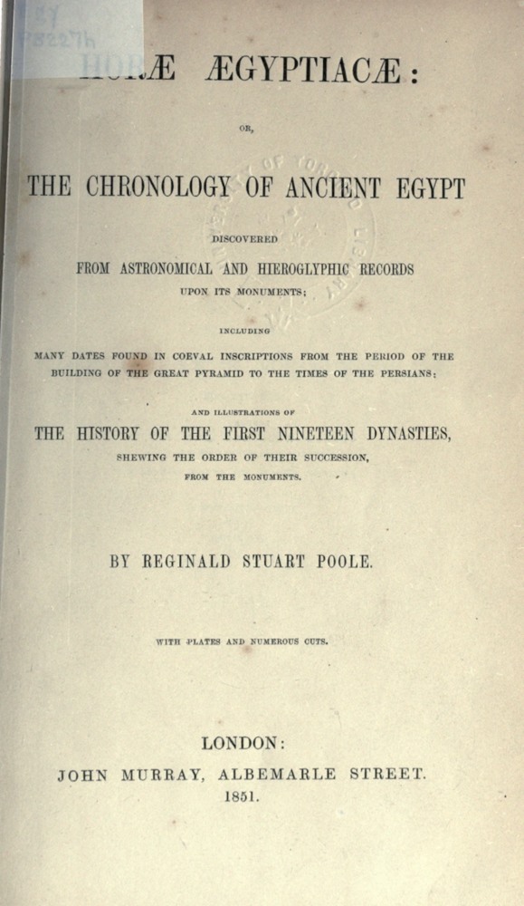 Horae Aegyptiacae: The Chronology of Ancient Egypt book cover