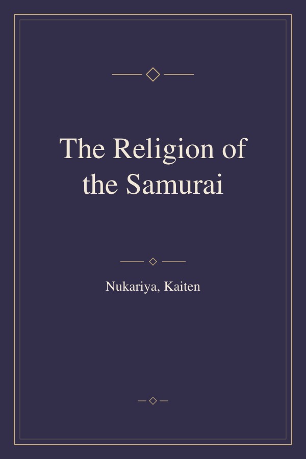 The Religion of the Samurai book cover