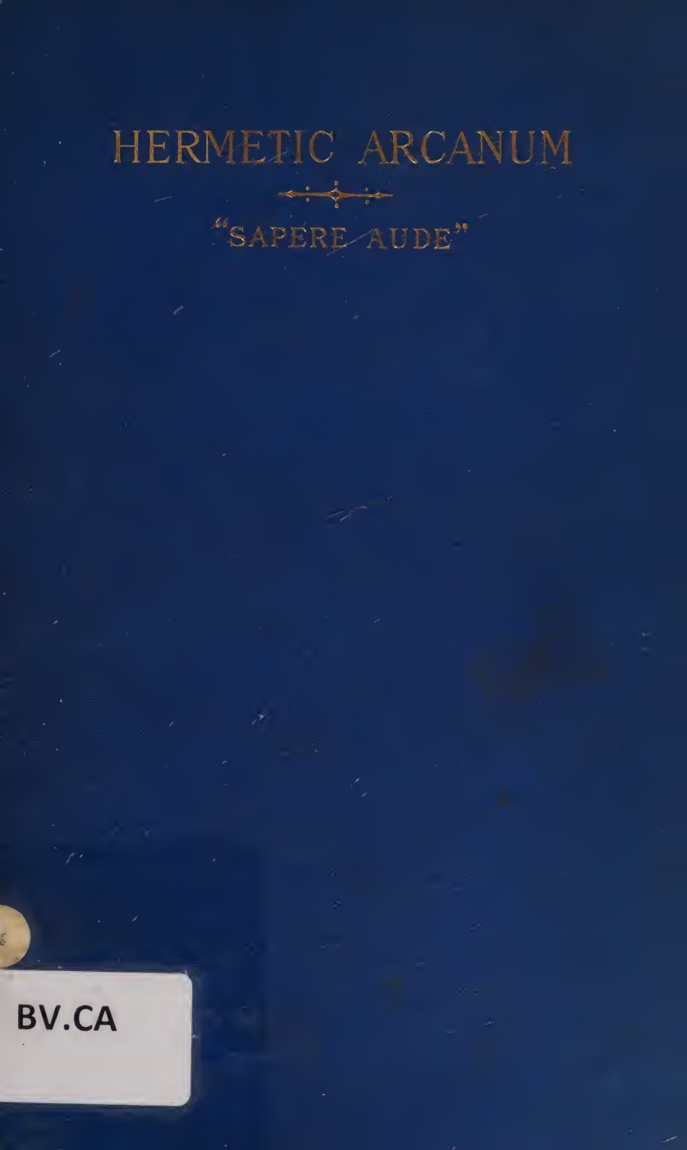 The Hermetic Arcanum book cover