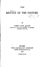The Mettle of the Pasture book cover