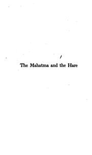 The Mahatma and the Hare: A Dream Story book cover