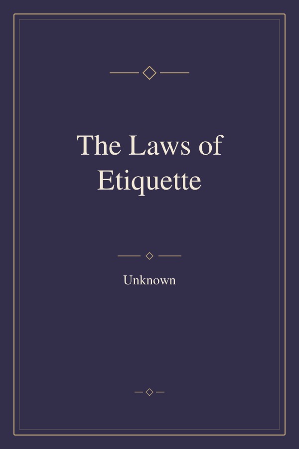 The Laws of Etiquette book cover
