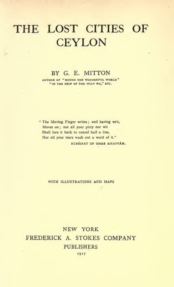 The Lost Cities of Ceylon book cover