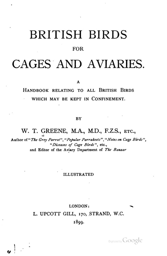 British Birds for Cages and Aviaries book cover