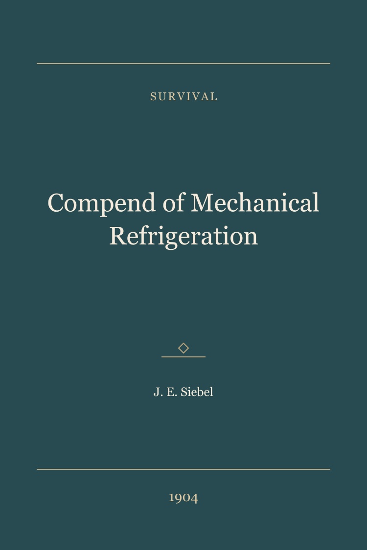 Compend of Mechanical Refrigeration book cover