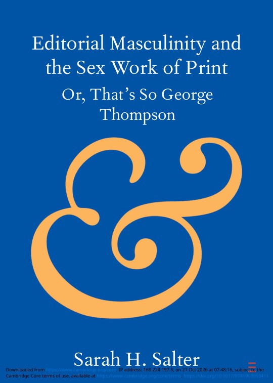 Editorial Masculinity and the Sex Work of Print book cover