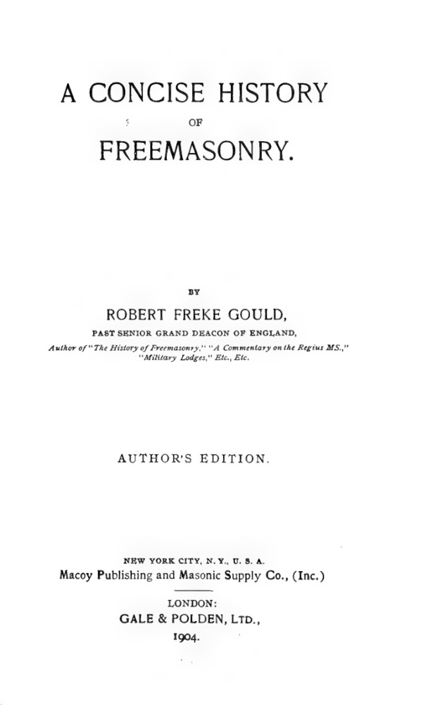 A Concise History of Freemasonry book cover