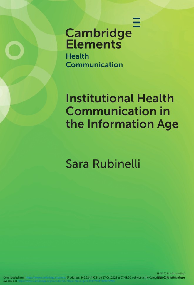 Institutional Health Communication in the Information Age book cover