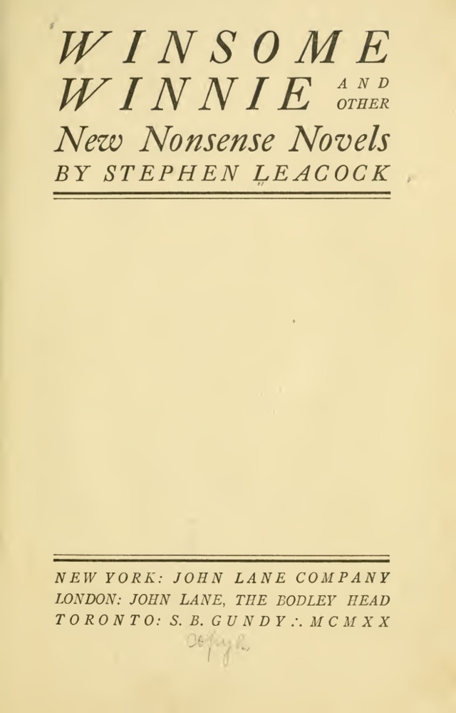 Winsome Winnie and Other New Nonsense Novels book cover