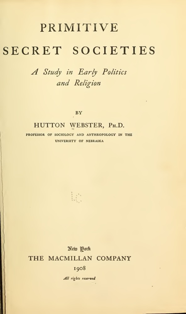 Primitive Secret Societies book cover