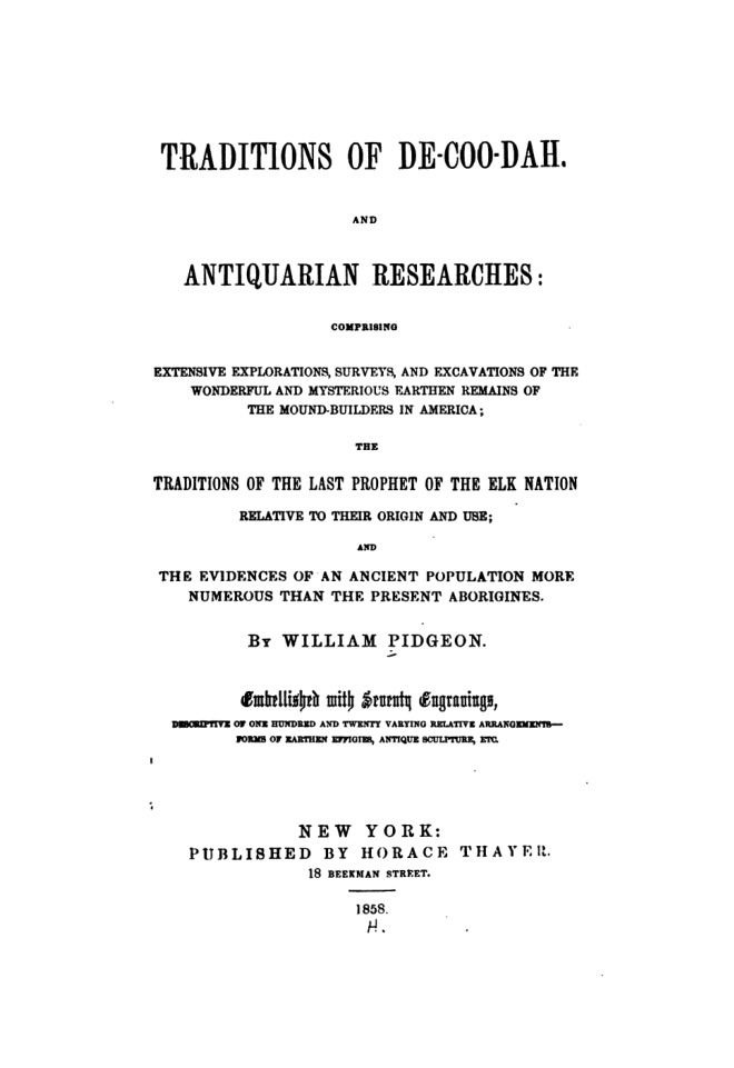 Traditions of De-Coo-Dah and Antiquarian Researches book cover