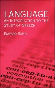 Language: An Introduction to the Study of Speech book cover
