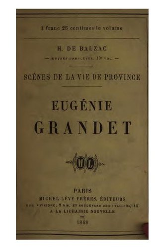 Eugenie Grandet book cover
