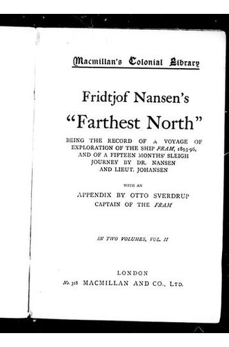 Farthest North, Vol. I Being the Record of a Voyage of Exploration of the Ship 'Fram' 1893-1896 book cover