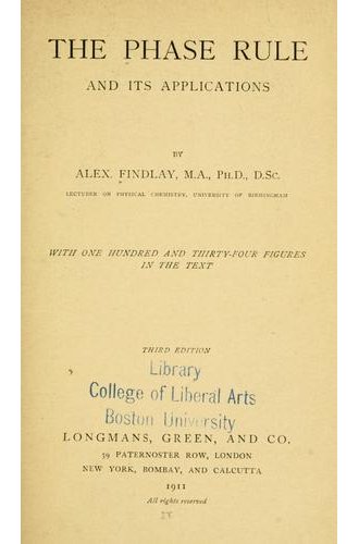 The Phase Rule and Its Applications book cover